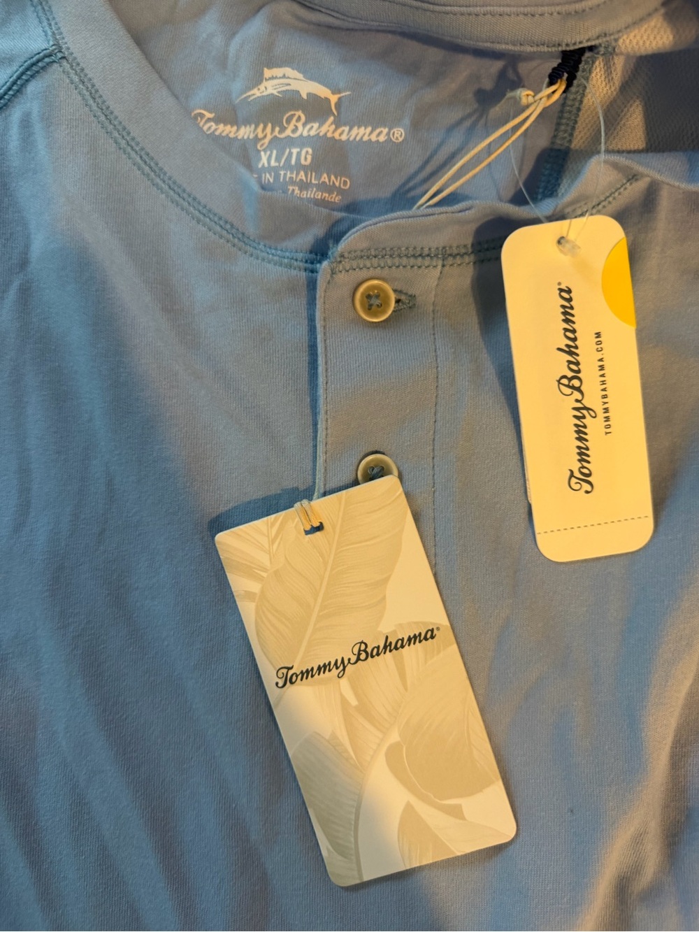 Tommy Bahama Light Blue Long-Sleeve Henley - Picture 2 of 3